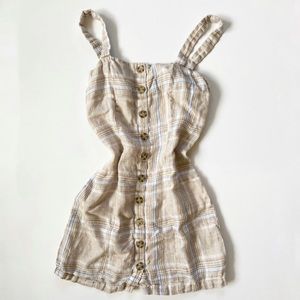 F21 Linen Plaid Dress
